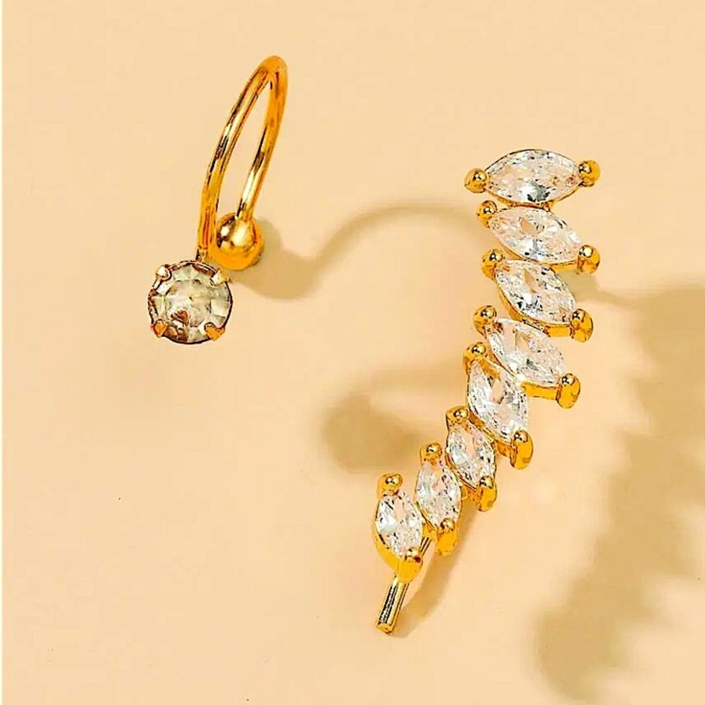 Gold Zircon Ear Climber - Picture 2 of 2
